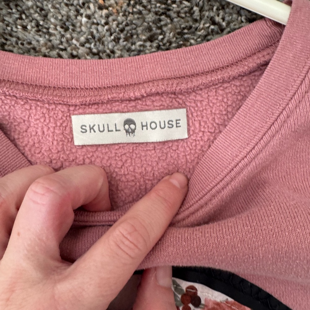 Floral Smiley Pink Sweatshirt - Picture 2 of 2